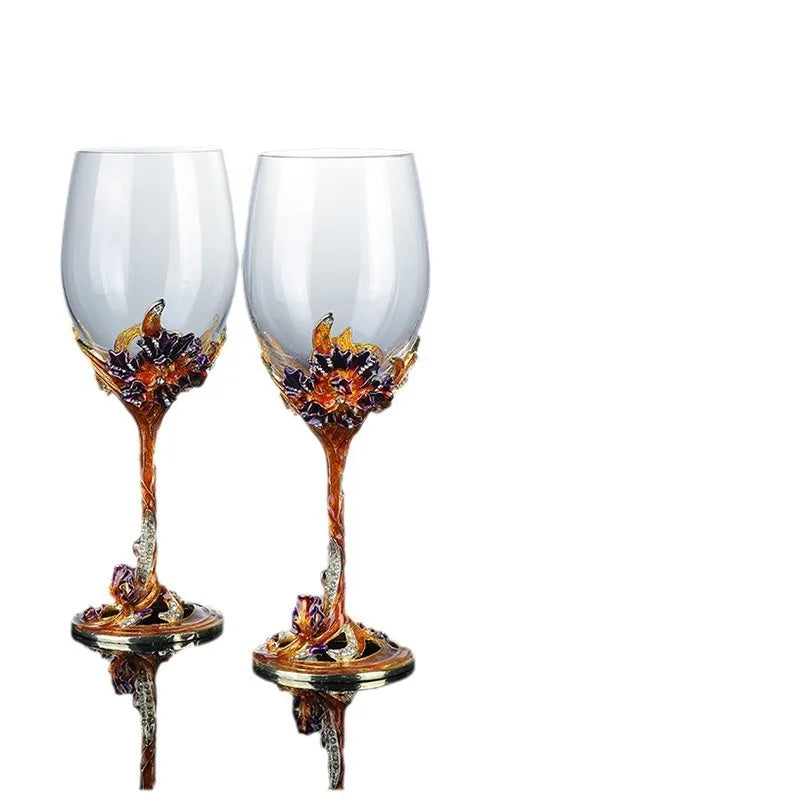 Criativo esmalte cor cristal vinho tinto copo decantador conjunto taça copos de casamento champanhe copo de uísque caixa de presente