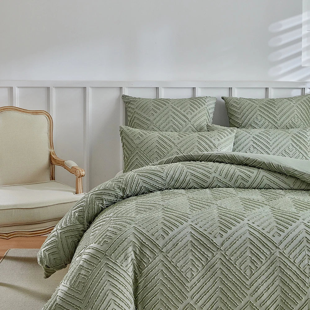 Elegância Textural: Conjunto de Edredom e Fronhas - Casa Ornato