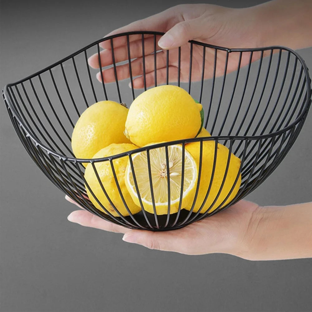 Cesta de Frutas de Metal Minimalista para Sala e Cozinha - Casa Ornato