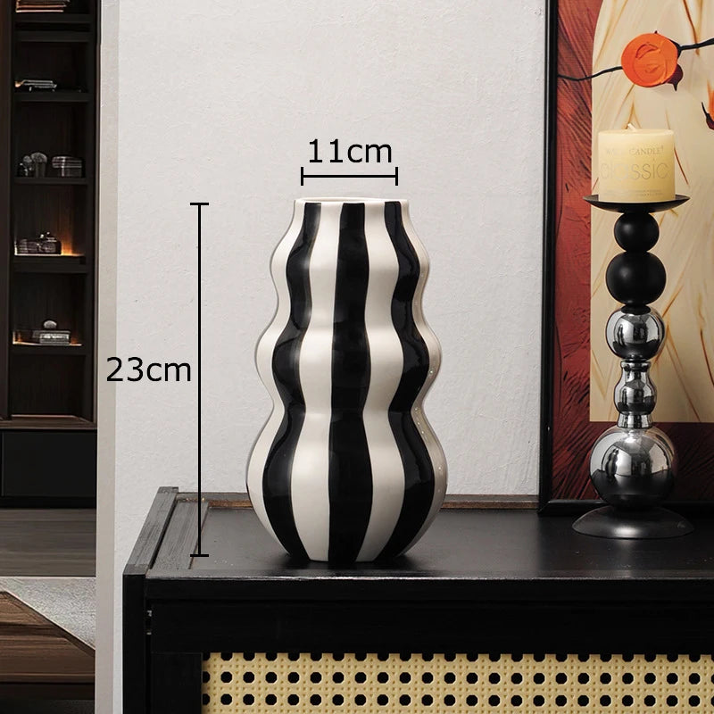 Listras coloridas criativo vaso de cerâmica vasos de plantas decoração de mesa ornamentos arranjo de flores vaso floral decoração estética do quarto