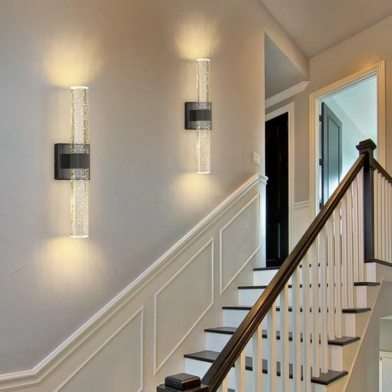 Bolha de cristal lâmpadas parede moderna iluminação led ouro arandelas parede interior sala estar fundo tv quarto corredor decoração casa lustre