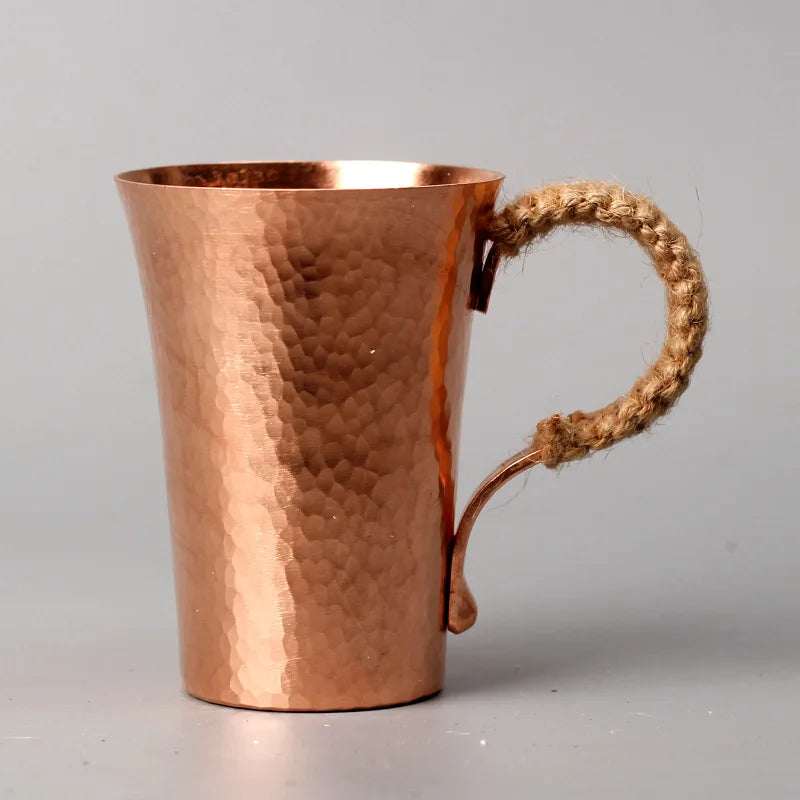Canecas de café/copos de água de cobre puro 100/300/400/550ml, estilo retrô chinês, camada única, à prova de choque, canecas de cerveja externas portáteis