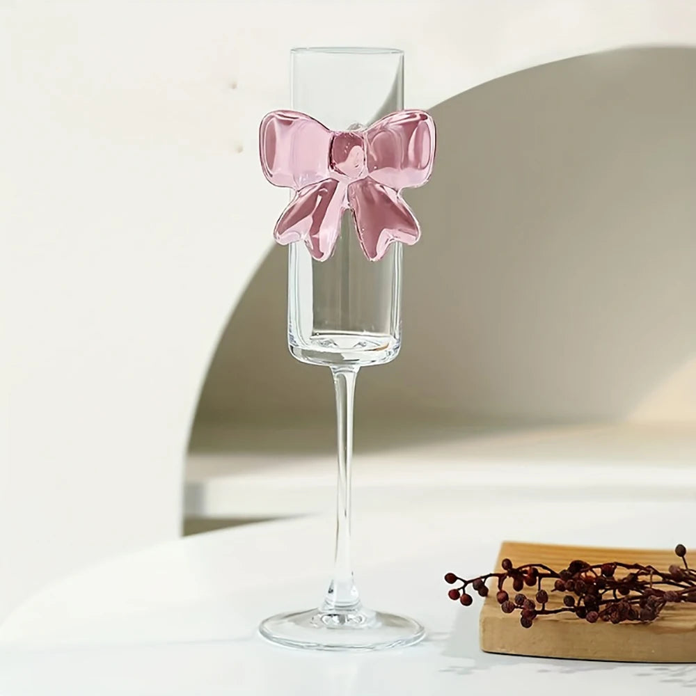 Copos de vidro coquete arco rosa champanhe alto copo de vinho espumante adequado para mesa de jantar familiar festa ao ar livre festival ﻿