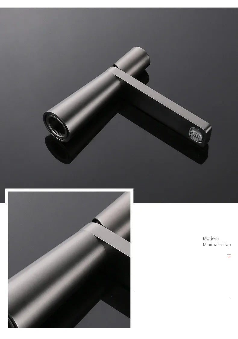 Torneira da bacia do banheiro escova ouro latão torneira pia misturadora quente e fria sinal alavanca torneira da bacia