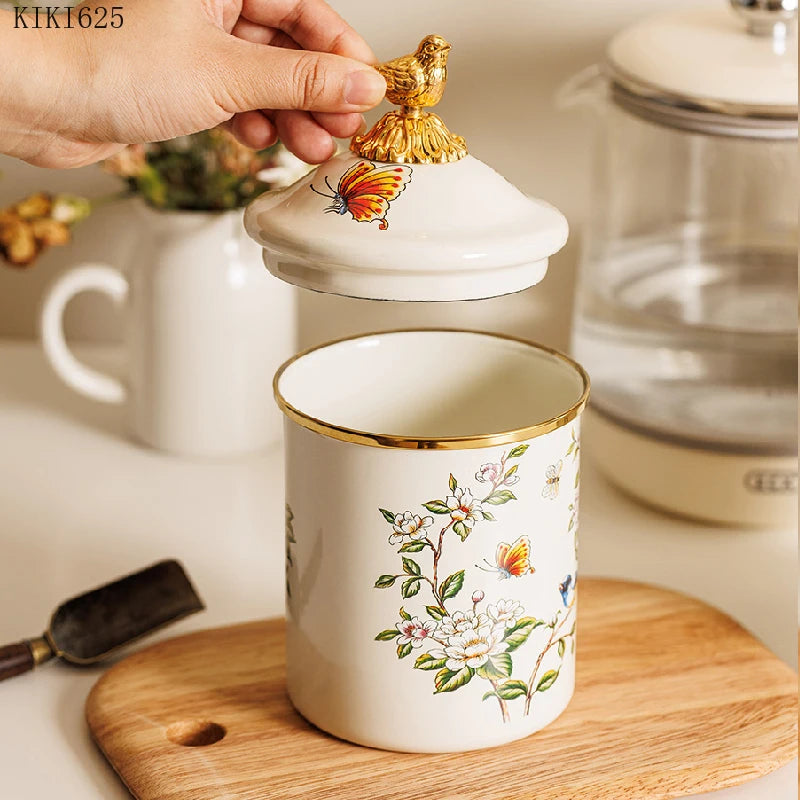 Conjunto De Jar De Armazenamento De Pássaro Dourado, Garrafa De Armazenamento De Jóias, Ornamentos, Sala De Estar, Cotonetes De Algodão, Castiçal, Recipiente, Armazenamento