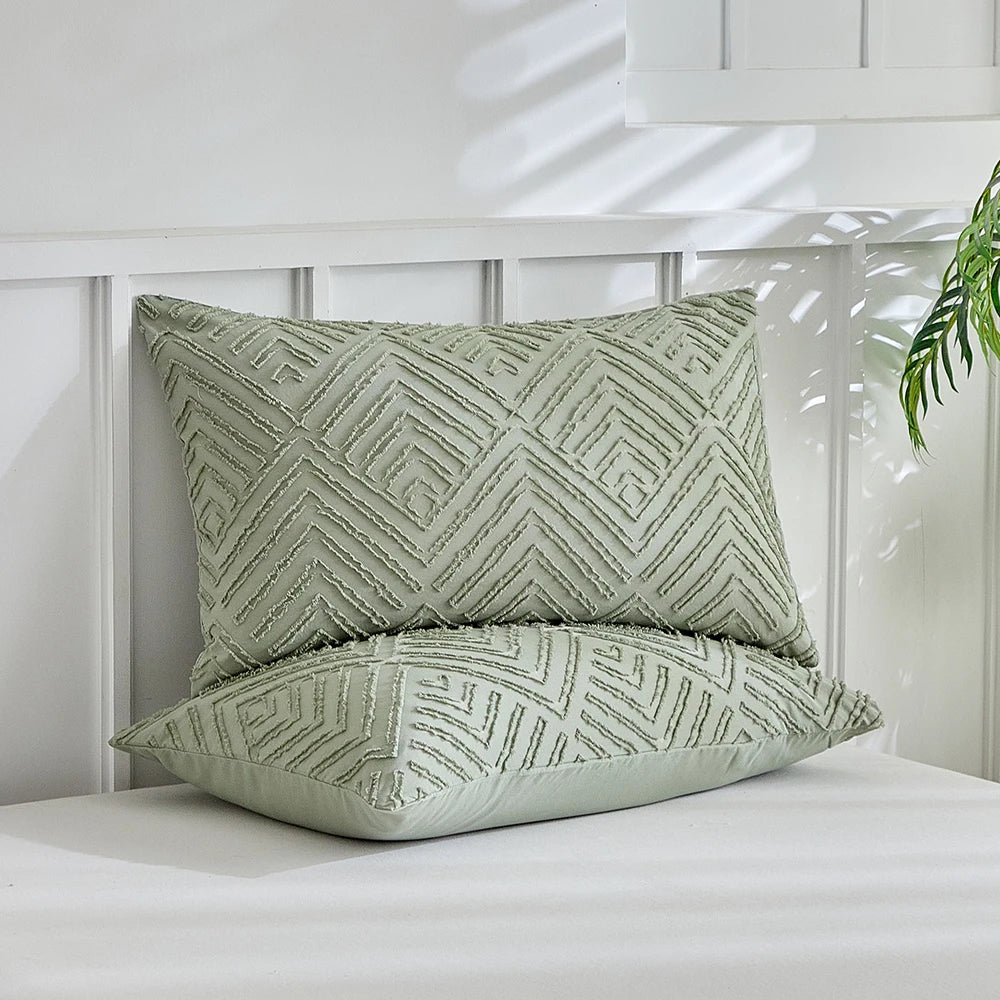 Elegância Textural: Conjunto de Edredom e Fronhas - Casa Ornato
