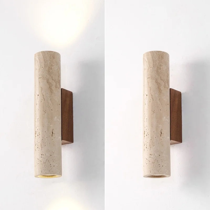 Nordic de alta qualidade conduziu a lâmpada parede travertino pedra natural arandela luz com lâmpada e27 para o quarto sala estar corredor luz parede