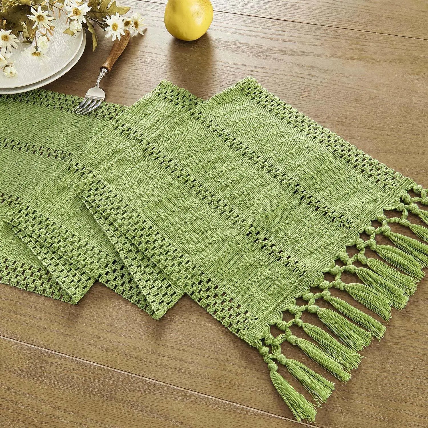 Corredor de mesa boho, corredor de mesa rústico macrame com borlas para casamento, hotel, fazenda, banquete, evento, decoração de jantar