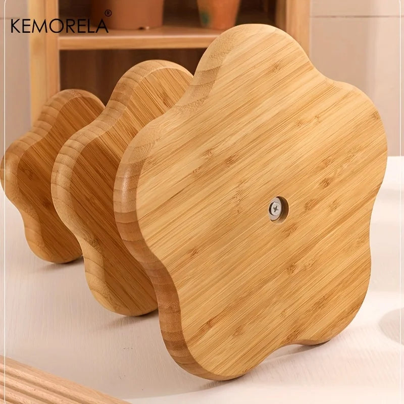 KEMORELA-Cesta De Frutas Secas, Estilo Flor, Prato De Madeira, Prato De Lanche, Doces, Sobremesa, Suporte De Bolo, Display, 3 Camadas, 2 Camadas