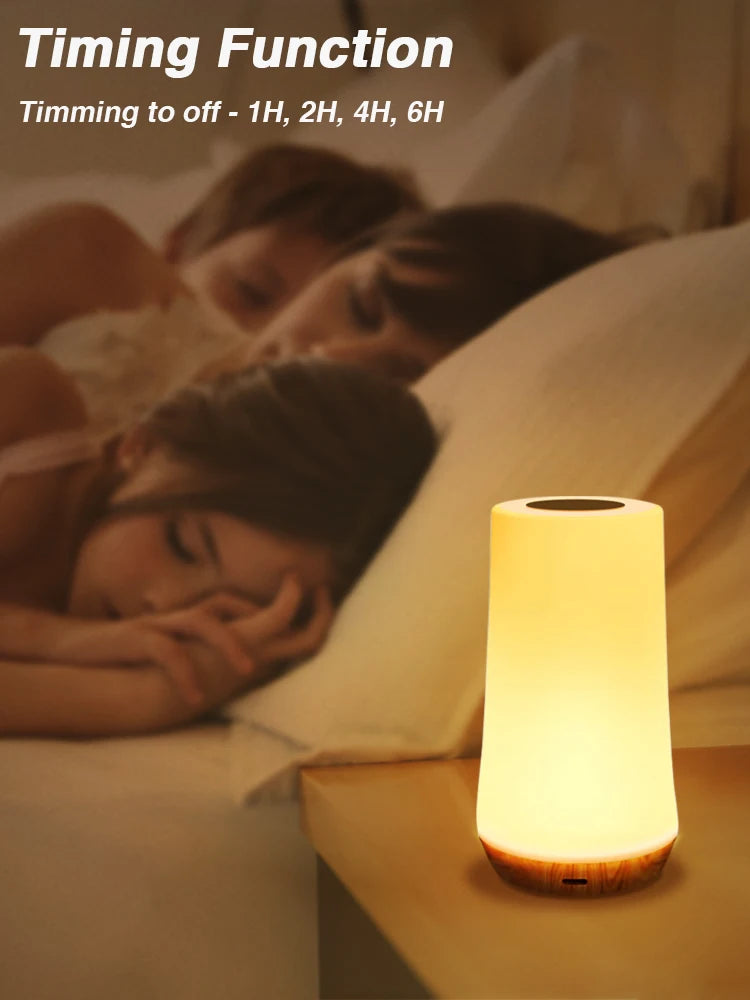 Led night light 13 mudança de cor rgb candeeiro de mesa controle remoto toque recarregável rgb noite lâmpada regulável luz cabeceira