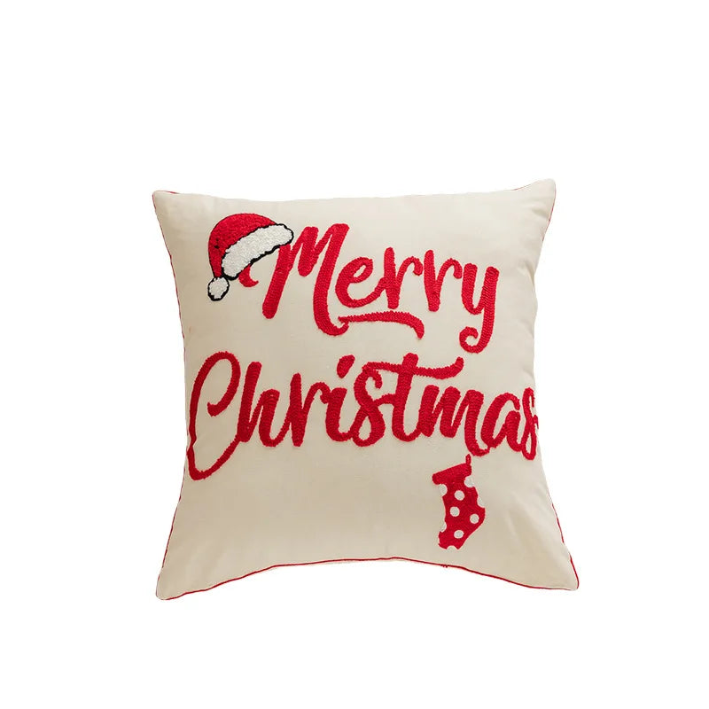 Natal Plush Lance Travesseiro Capa, Estampagem Férias Cintura Capa de Almofada, Casa Fronha Decorativa, Decoração Ano Novo, 45x45cm