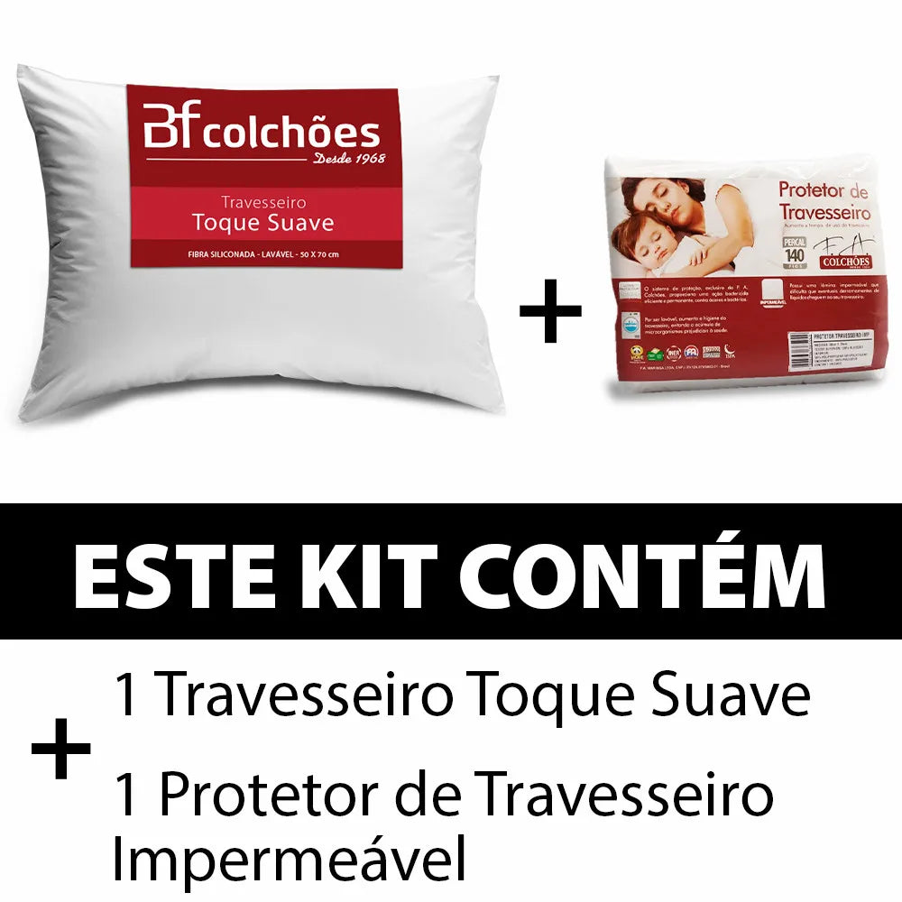 Kit Elegance: Travesseiro Antialérgico e Protetor Impermeável - Casa Ornato