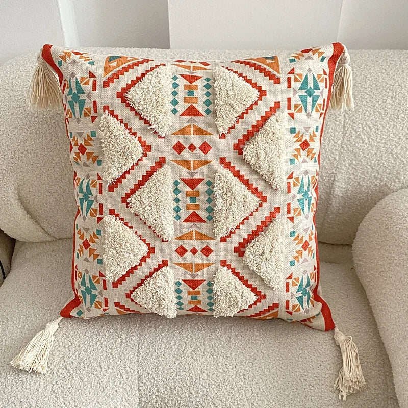 Capa de Almofada Boho Adornada em Algodão - Casa Ornato