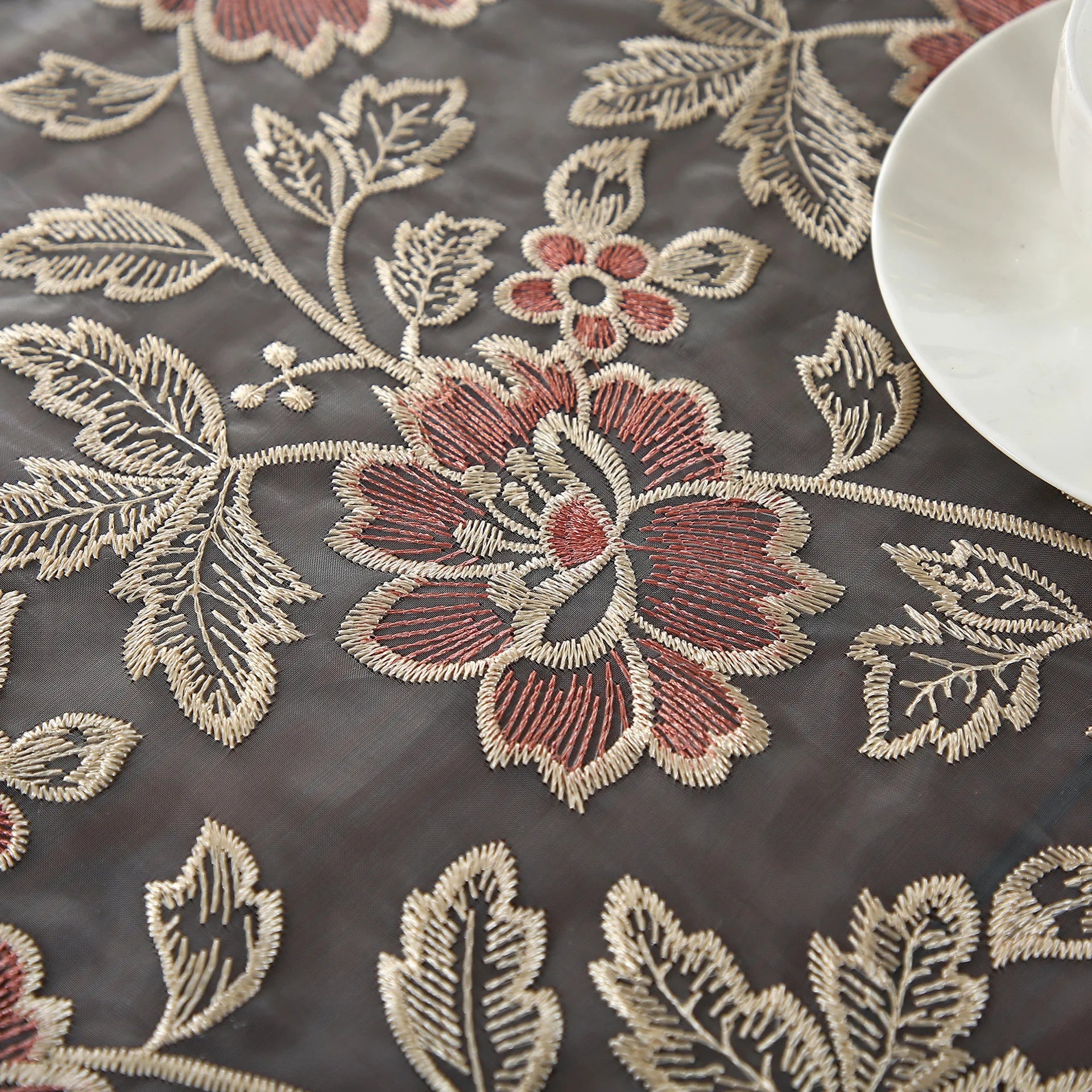 Battilo capa de mesa de renda redonda retangular toalha de mesa de café bordada de luxo para mesa de jantar casamento decoração de casa