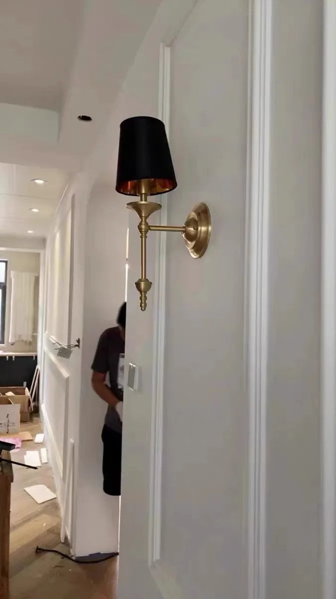 Iwhd europa tecido do vintage lâmpada de parede para o quarto sala estar decoração ferro led luzes parede arandelas interiores applique murale