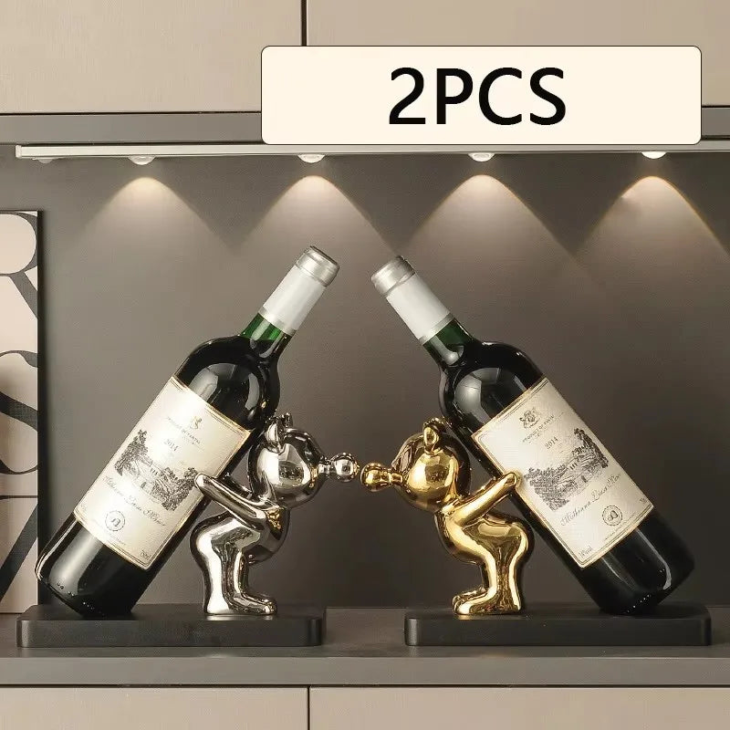 1/2 pçs criativo rack de vinho cerâmica dos desenhos animados decoração sala estar decoração casa bonito rack armazenamento casa cozinha barra decoração
