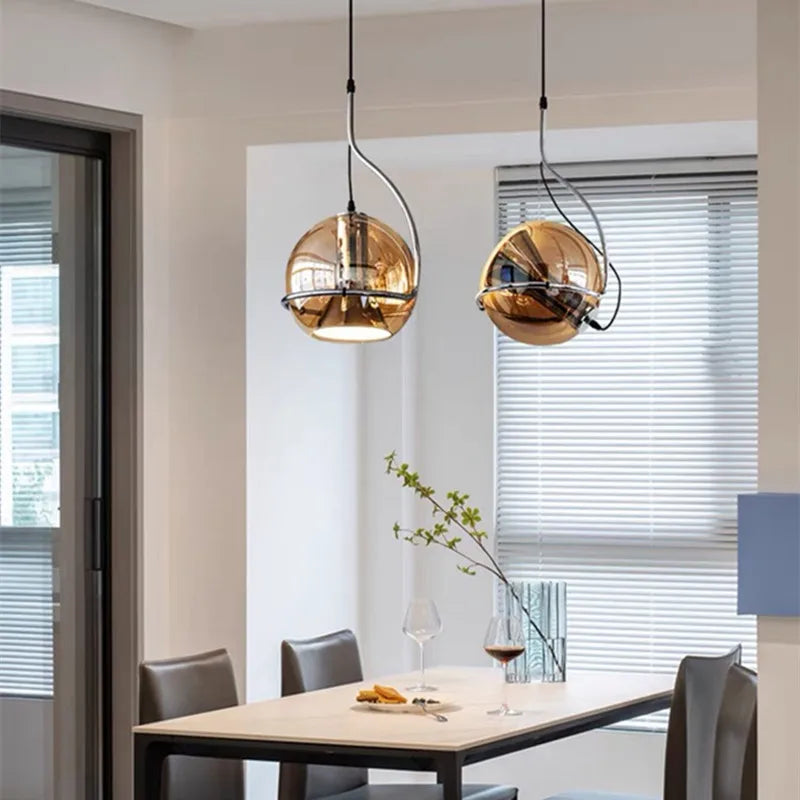 Nordic dinamarca bauhaus elegante lustre de vidro sofisticado para restaurante bar quarto iluminação designer moderno