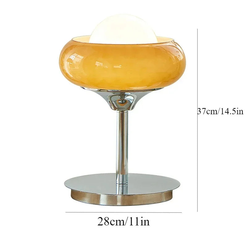 Bauhaus lâmpada de assoalho vidro sala estar quarto estudo retro laranja vermelho abajur led metal luz chão ovo tart candeeiro mesa brilho
