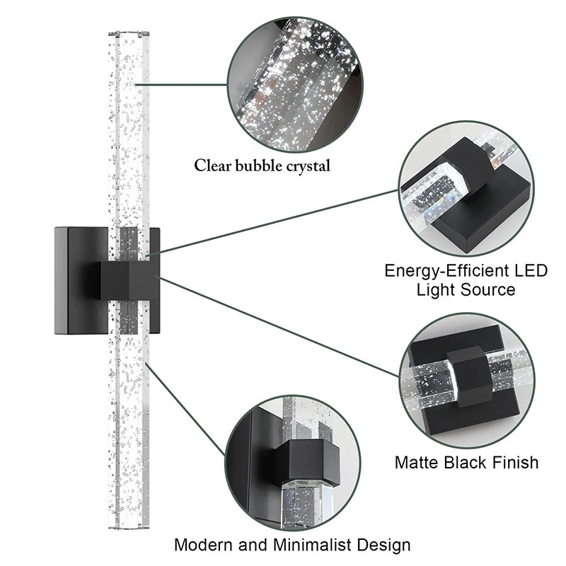 Bolha de cristal lâmpadas parede moderna iluminação led ouro arandelas parede interior sala estar fundo tv quarto corredor decoração casa lustre