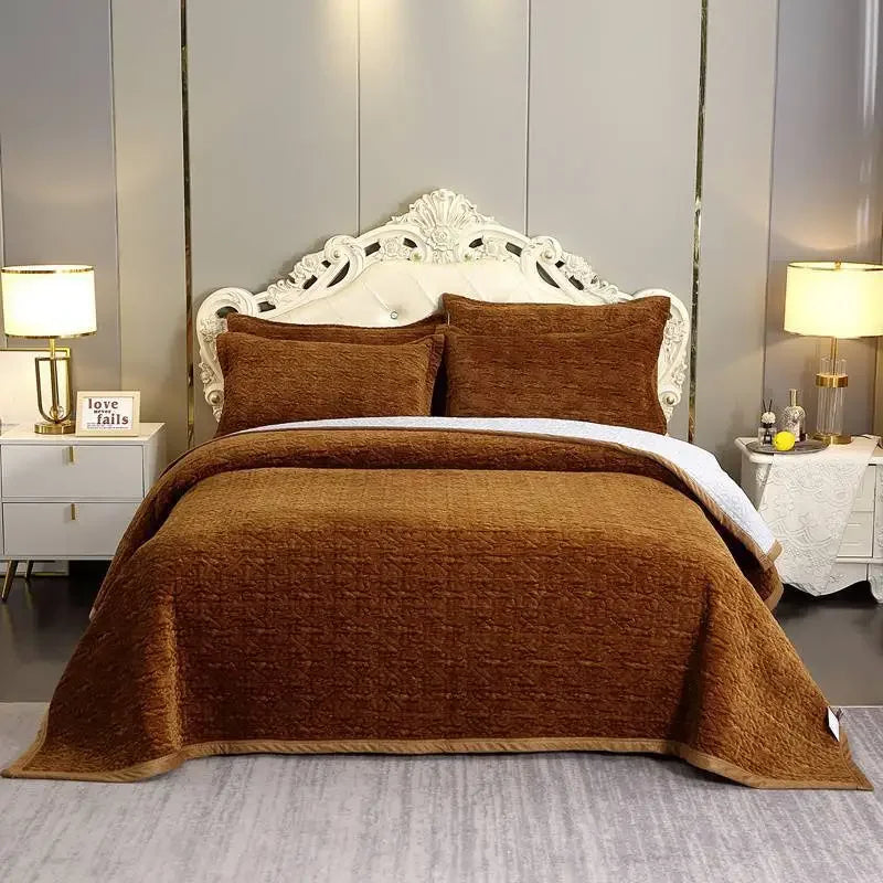 Conjunto de Cama Veludo Tingido Elegância Imperial - Casa Ornato