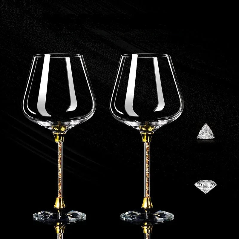 Copo de vinho tinto com copo de cristal high-end, alto drinkingglasses para flauta de champanhe, festa, 2pcs, luz, luxo