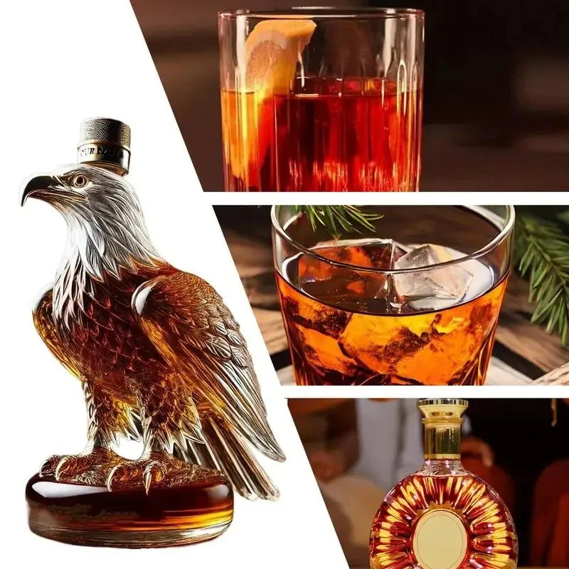 Decantador de uísque em forma de águia, presente ideal para pai e marido, garrafa de licor de águia requintada, decoração divertida para casa para férias