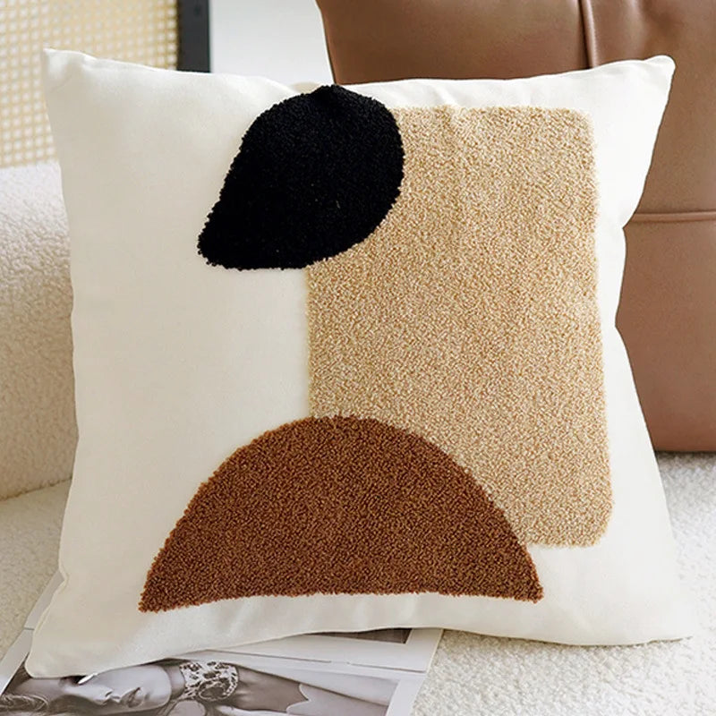 Vintage Nordic Throw Pillow Cover, Creme Light, Luxo Sofá Almofada, Cintura Cover, Simples Fronha Decorativa, Marrom, 45x45cm