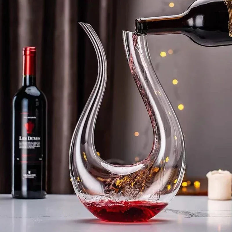 1500ml grande decantador artesanal de cristal vinho tinto brandy champanhe óculos decantador garrafa jarro verser aerador para barra família