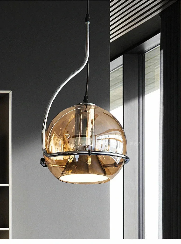 Nordic dinamarca bauhaus elegante lustre de vidro sofisticado para restaurante bar quarto iluminação designer moderno