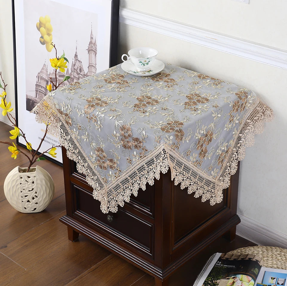 Battilo-Toalha De Mesa De Renda Bordada Retangular, Cobertura De Mesa De Luxo, Toalhas De Mesa De Café, Mesas De Jantar, Casa, Decoração De Casamento