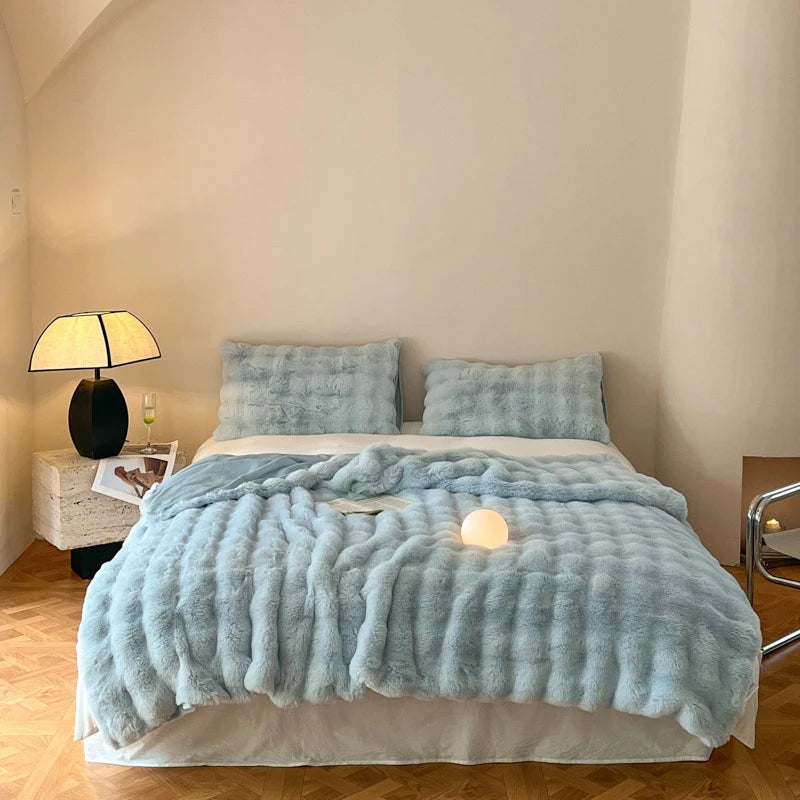 Cobertor luxuoso de pele sintética de coelho, cobertor macio de inverno para casa, cama, sofá, 100x150cm, 150x200cm, 200x230cm