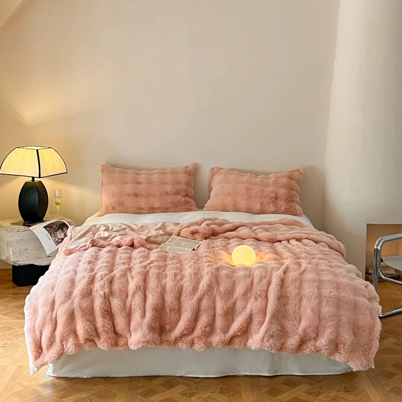 Cobertor luxuoso de pele sintética de coelho, cobertor macio de inverno para casa, cama, sofá, 100x150cm, 150x200cm, 200x230cm