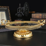 Bandeja de frutas de luxo acessível para uso doméstico Estilo americano Bandeja de vidro para sala de estar Mesa de café Novo estilo chinês