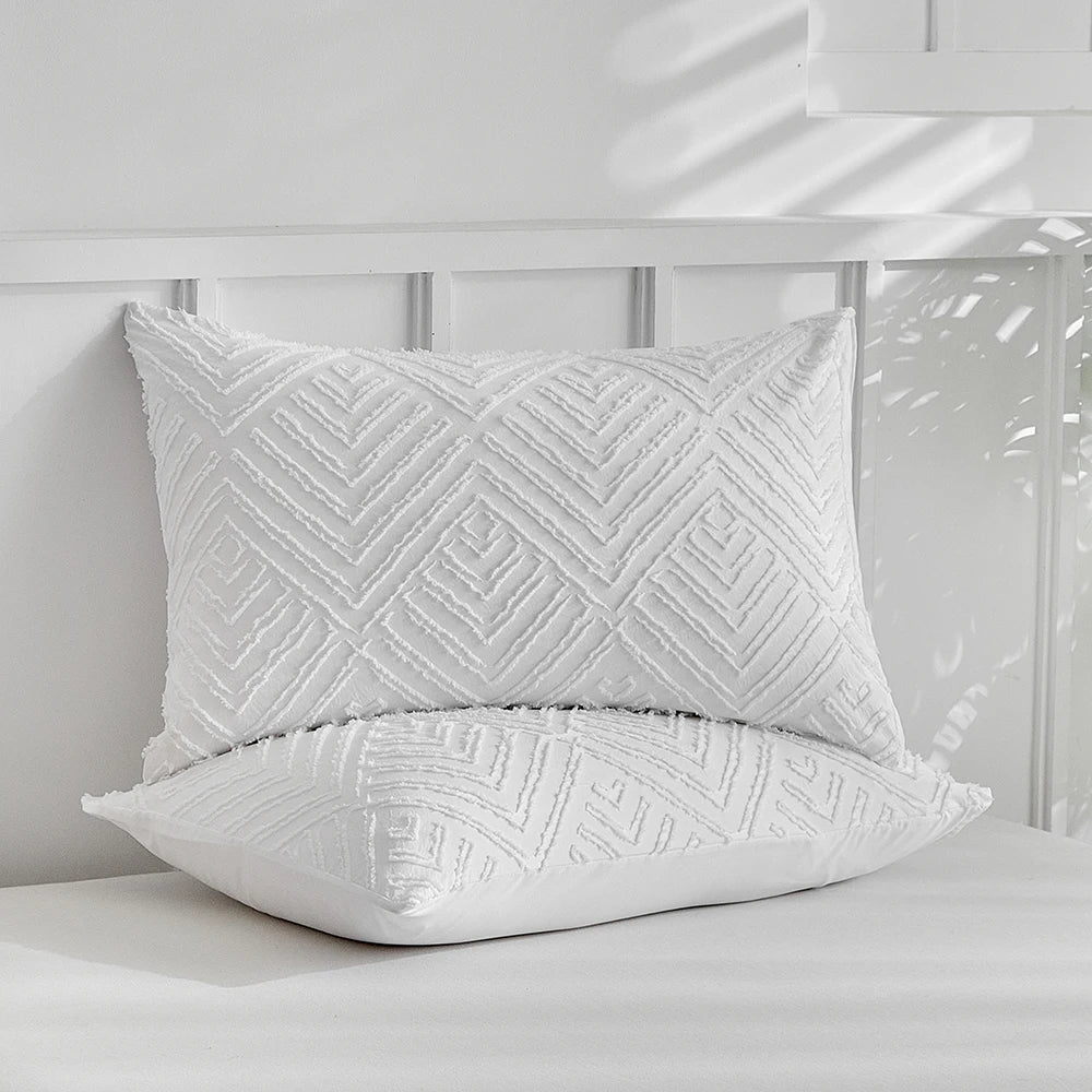 Elegância Textural: Conjunto de Edredom e Fronhas - Casa Ornato