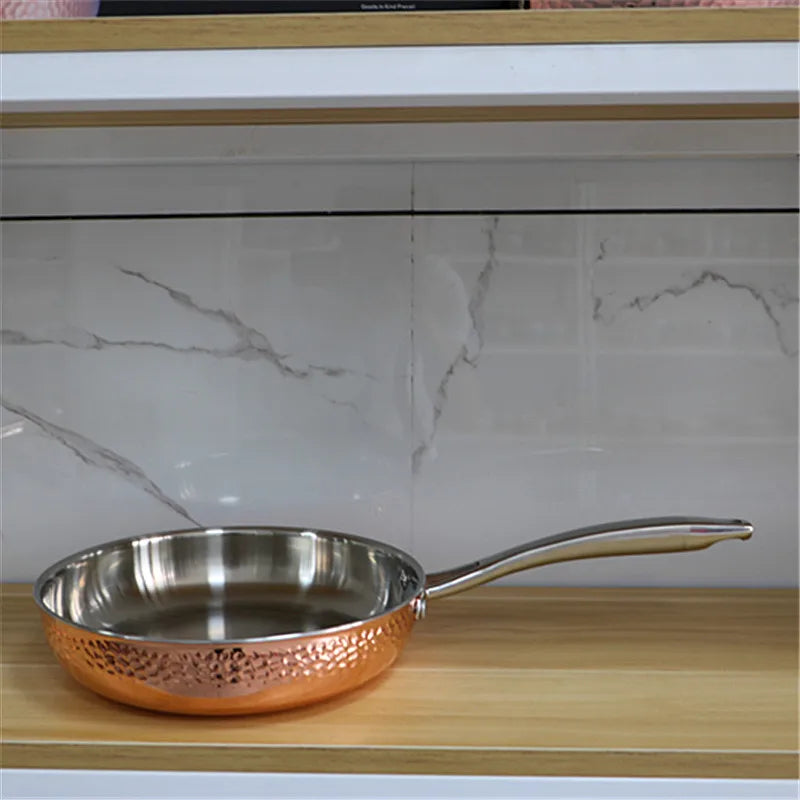 Conjunto de Panelas Marteladas em Cobre e Aço Inoxidável - Casa Ornato