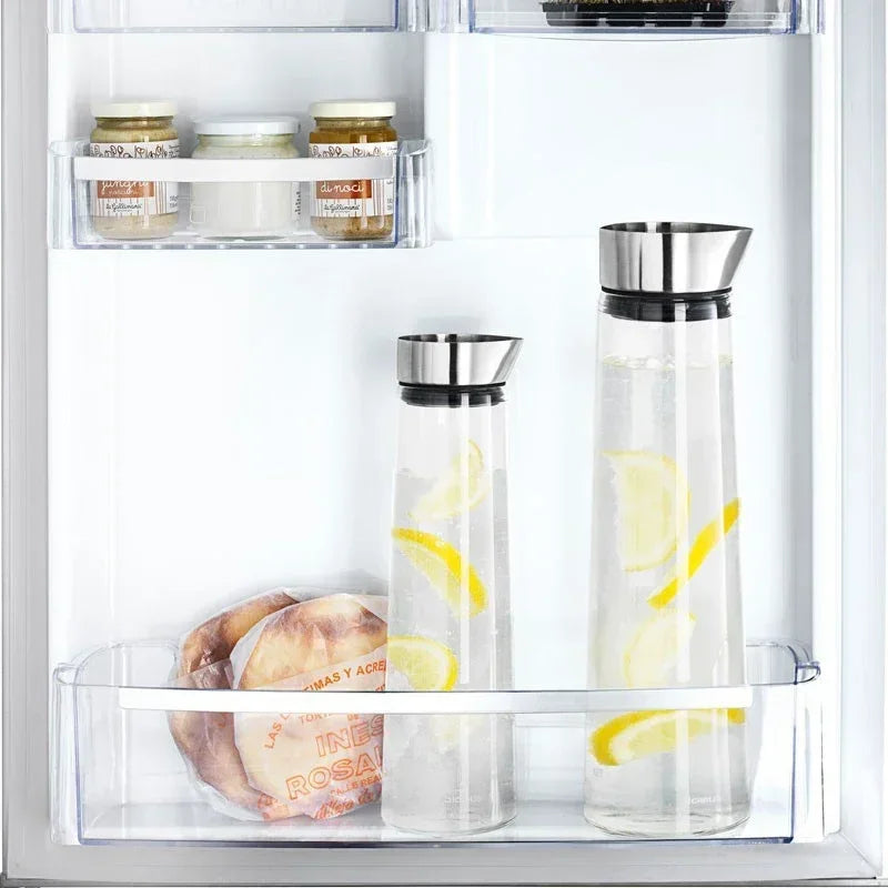 Garrafa de água de vidro espessada de 1l/1,5l com tampa de aço inoxidável jarro de água fria garrafa de jarro de vidro de suco de água fervente