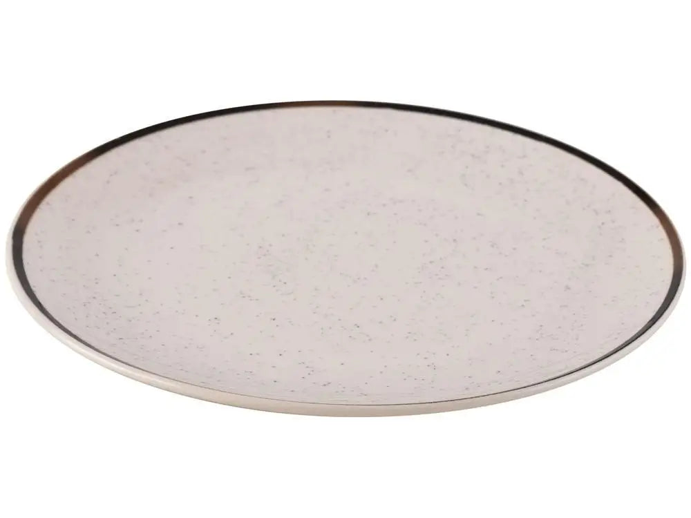 Aparelho de Jantar e Chá 20 Peças Oxford de Cerâmica Bege e Marrom Redondo Unni Brisa