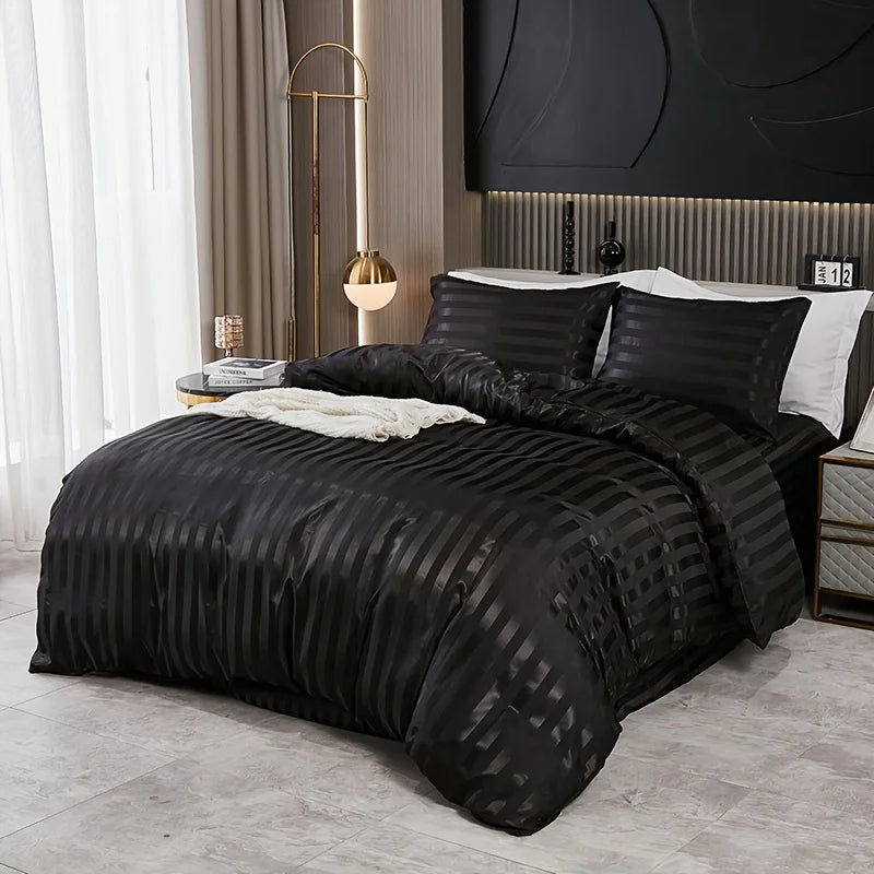 Maison Stripe – Coleção de Luxo em Cetim 3 Peças - Casa Ornato