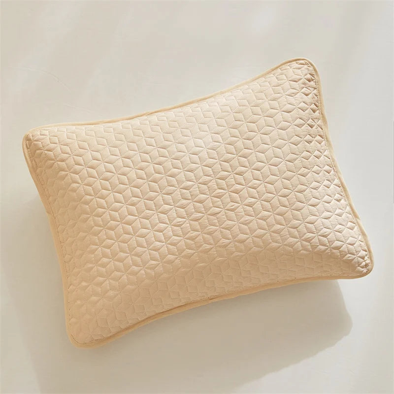 Colcha com 2 Fronhas - Acolchoada de Luxo em Poliéster Branco Imaculado - Casa Ornato