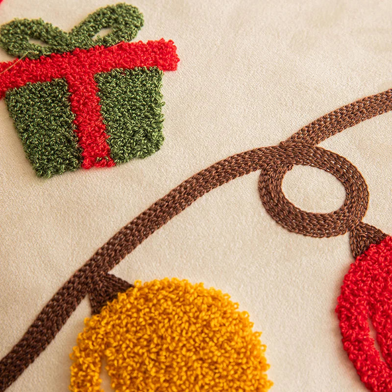 Natal Plush Lance Travesseiro Capa, Estampagem Férias Cintura Capa de Almofada, Casa Fronha Decorativa, Decoração Ano Novo, 45x45cm