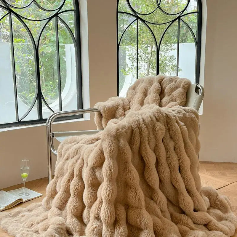 Cobertor luxuoso de pele sintética de coelho, cobertor macio de inverno para casa, cama, sofá, 100x150cm, 150x200cm, 200x230cm