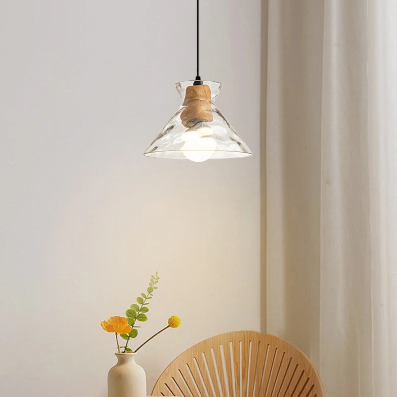 Lustre de Vidro Transparente com LED Moderno - Casa Ornato