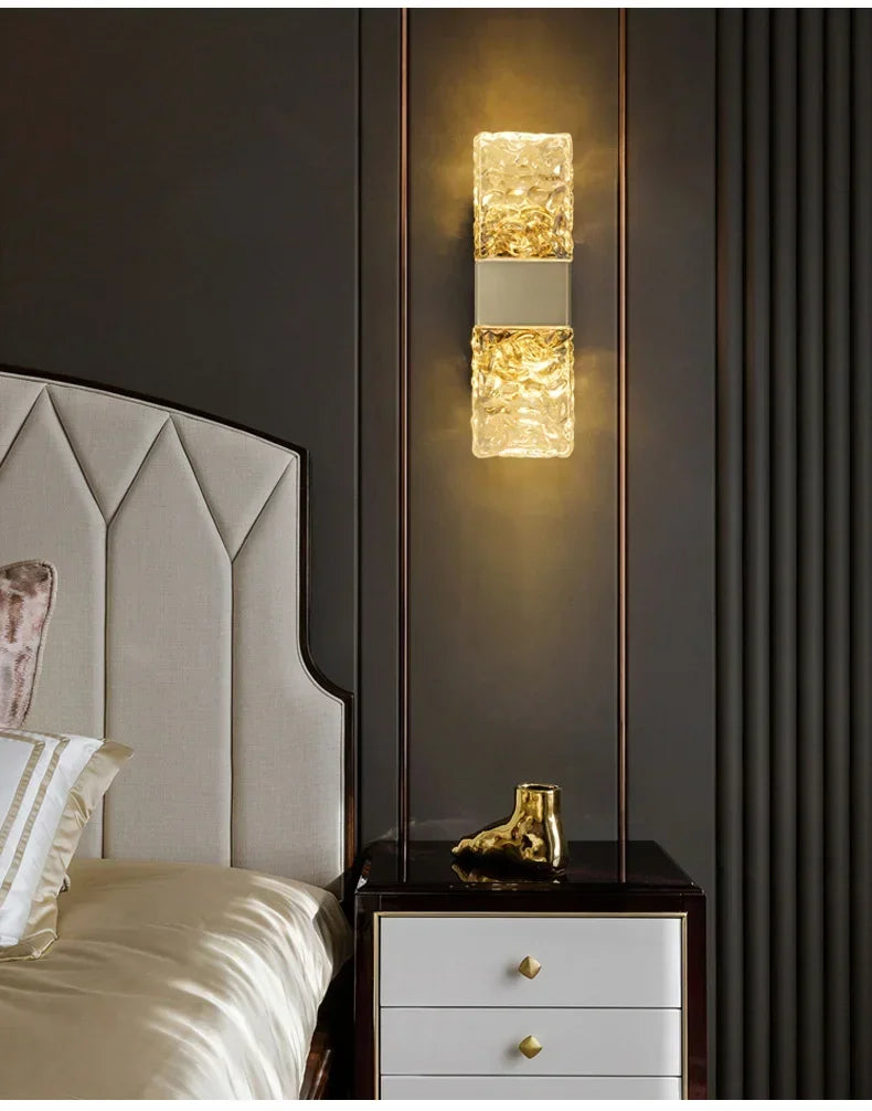 Simples e moderno lâmpada de parede vidro criativo estudo quarto cama luz luxo decoração corredor sala estar fundo parede luzes led