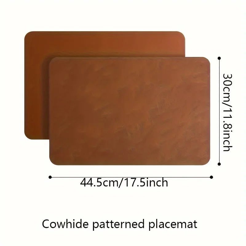 Imperium Dining - Jogo Americano de Couro à Prova d'Água - 4 Peças - Casa Ornato