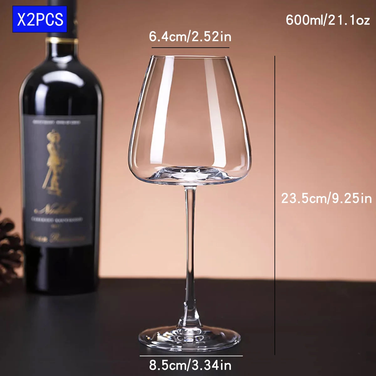 2 peças 600ml borgonha copo de vinho tinto copo de vinho copo de vinho de barriga grande
