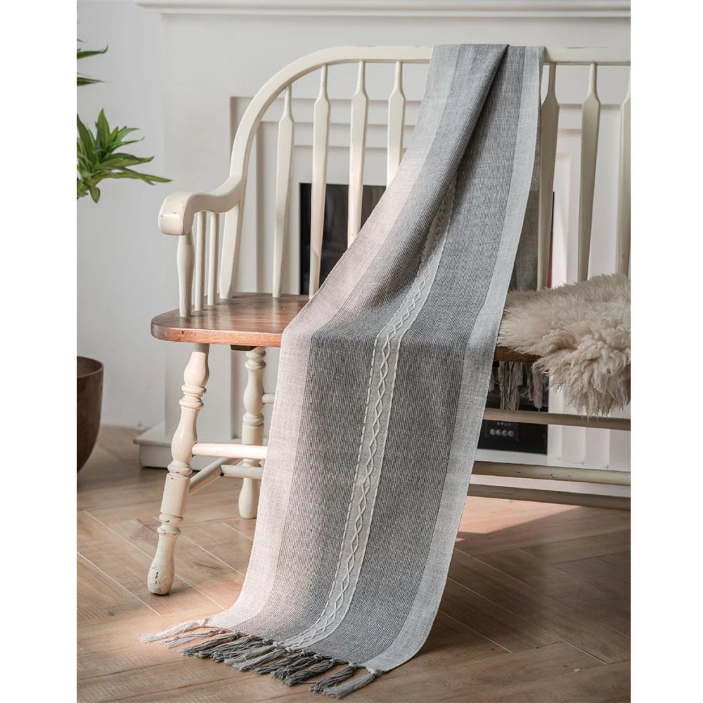 Corredor de mesa verde nórdico jacquard geométrico bandeira de mesa franja chá país toalha de mesa corredores para mesa de jantar capa decoração