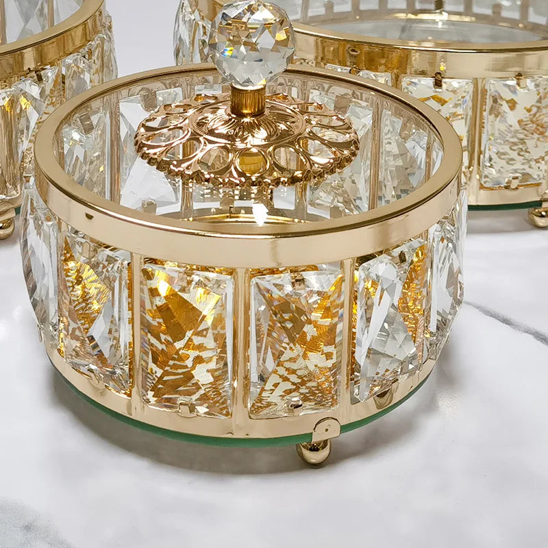 Tigela de Cristal Luxuosa com Tampa para Decoração - Casa Ornato