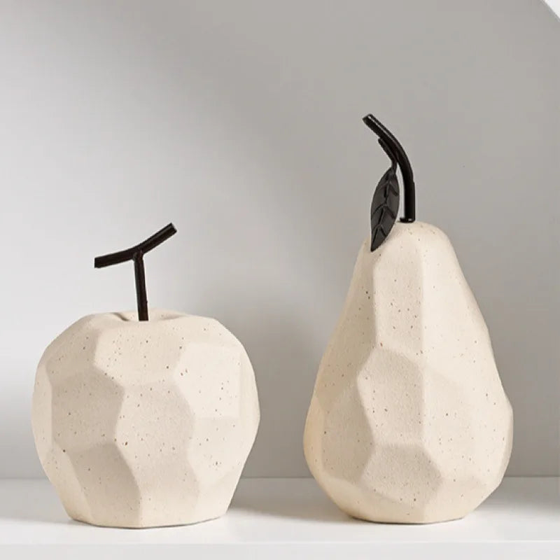Escultura Nórdica Maçã e Pêra, Escultura Cerâmica, Sala De Estar, Armário De TV, Sala De Jantar, Alpendre, Quarto, Decoração De Mesa, Artesanato Lar Simples