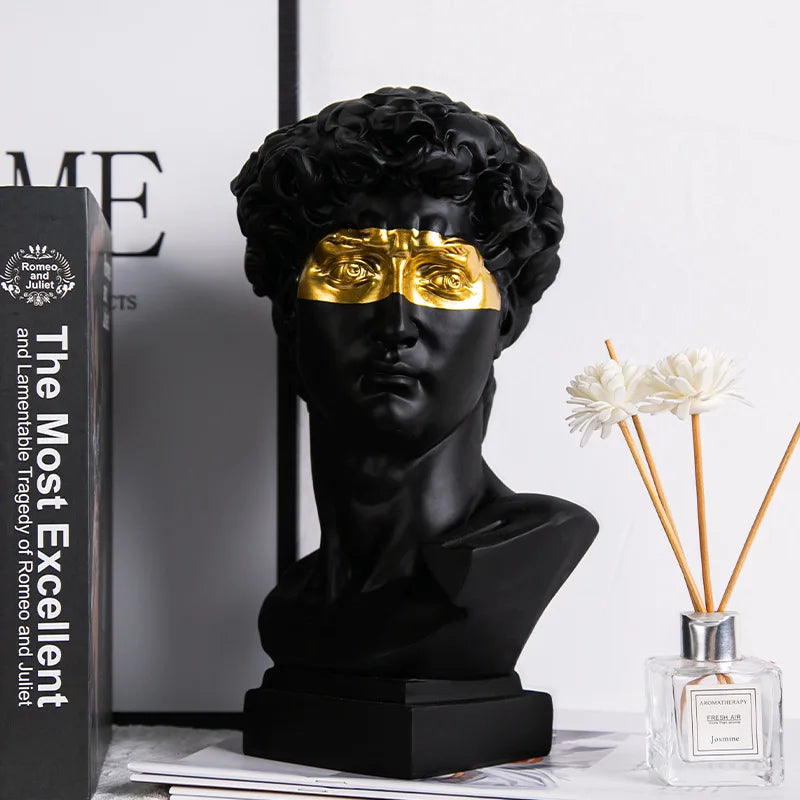 Europeu decoração de casa david cabeça resinstatues estátuas decoração para casa moderna arte abstrata busto escultura arte esboço prática