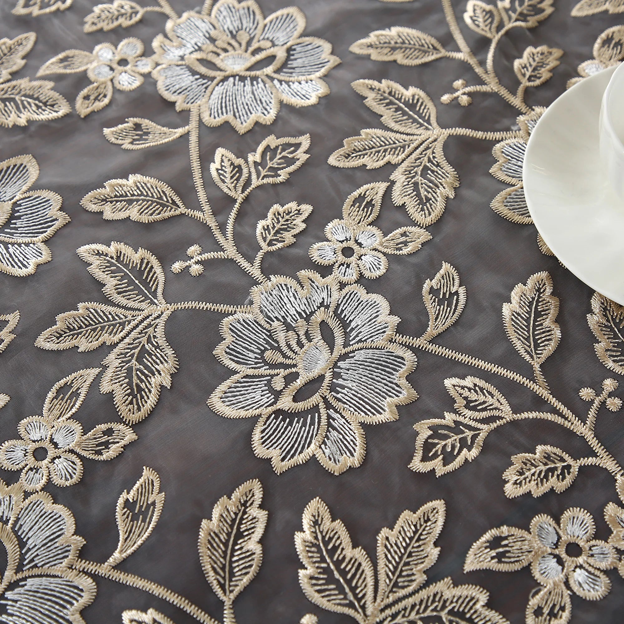 Battilo capa de mesa de renda redonda retangular toalha de mesa de café bordada de luxo para mesa de jantar casamento decoração de casa